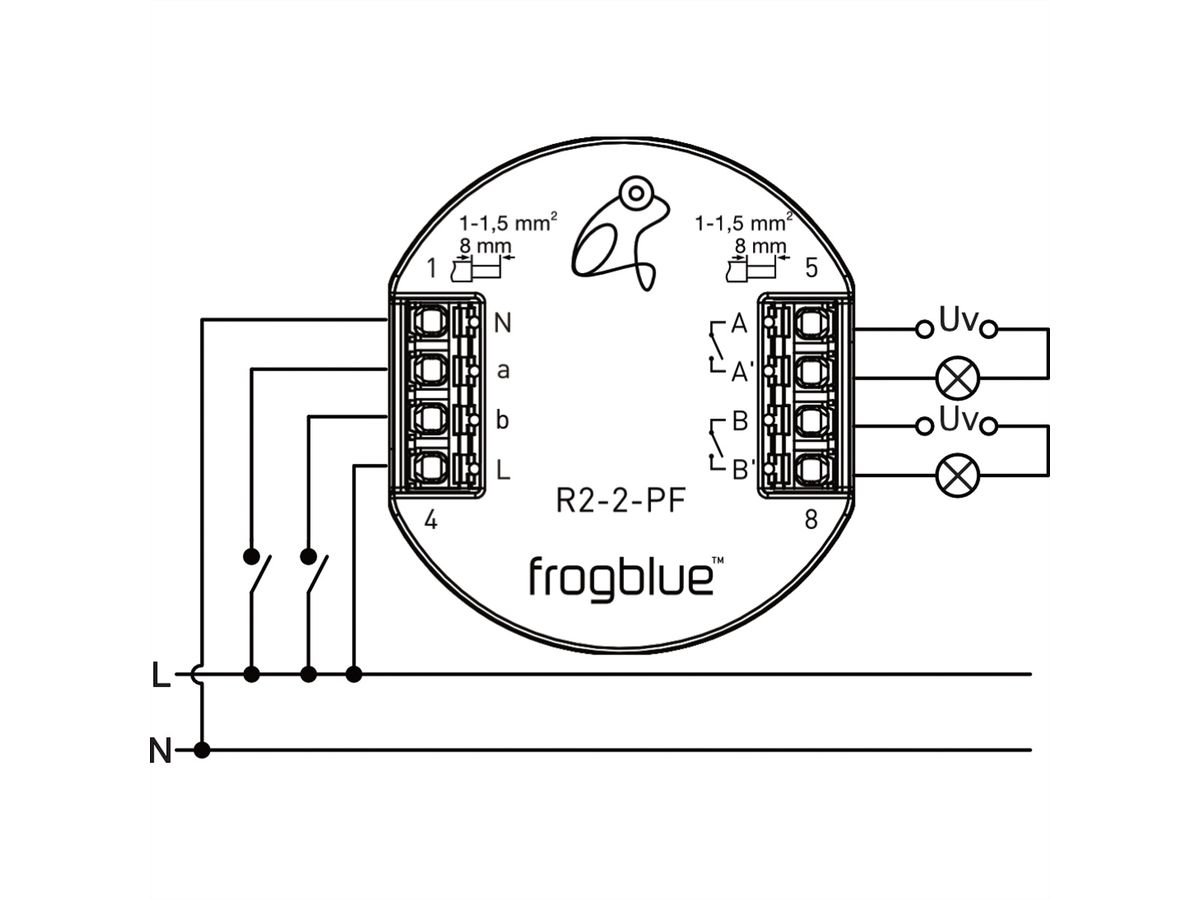 frogblue frogRelay2-2-PF, 2-Kanal-Relaisschalter