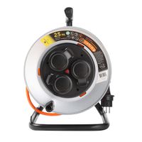 Enrouleur de câble métallique 3xT13, EPR-PUR H07BQ-F 3G1.5mm2,25m,IK09 , orange