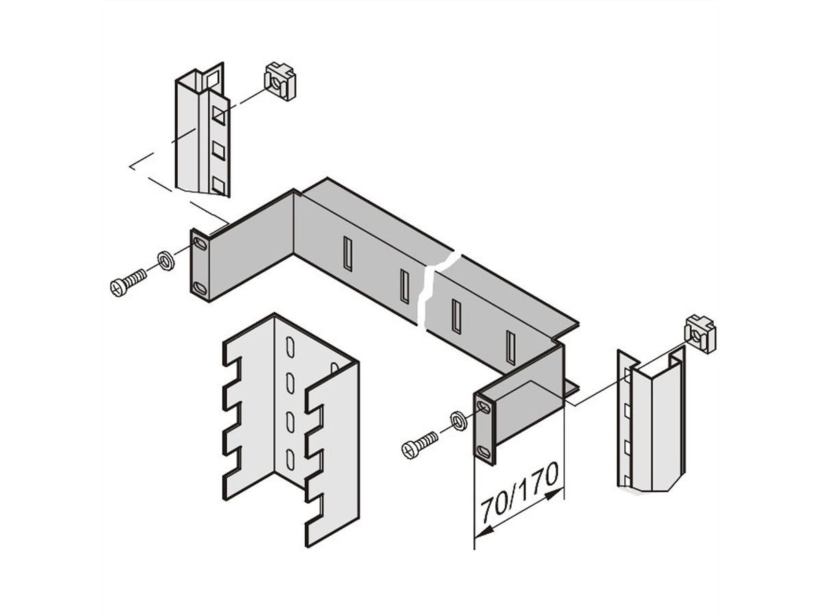 SCHROFF 19"-Montagebügel - MONTAGESCHIENE F. LSA PLUS