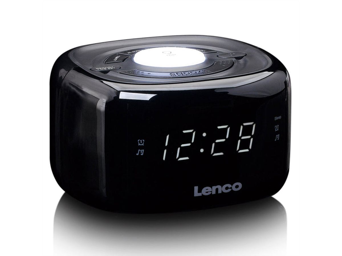 Lenco Radiowecker, CR-12BK, schwarz, FM Radio, mit Nachtlicht