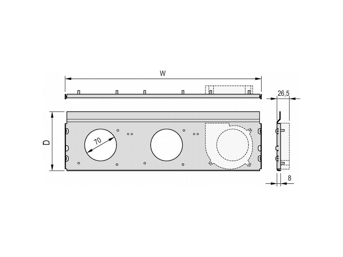 SCHROFF RatiopacPRO AIR Unité de ventilation radiale, 1 ventilateur, 28 HP, 160 mm