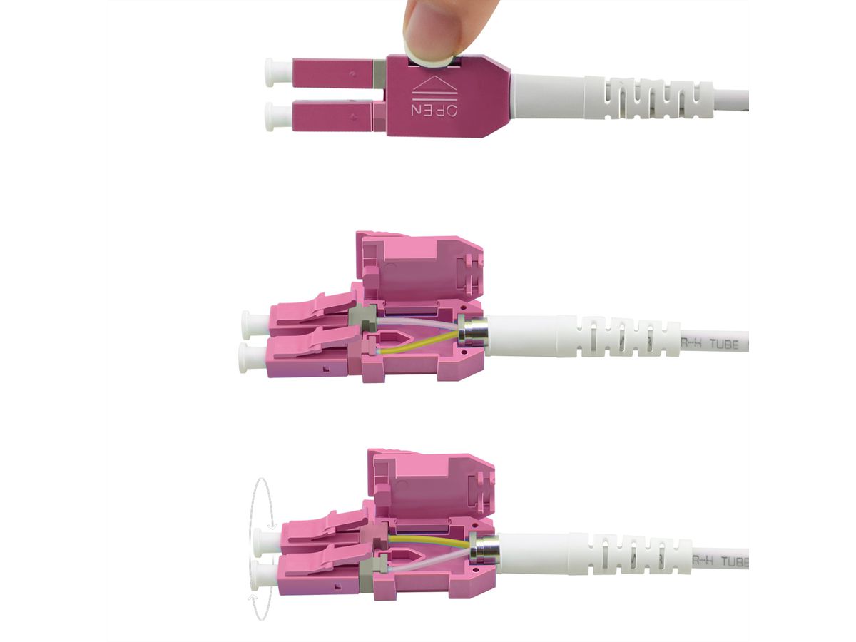 ROLINE Cordon FO 50/125µm OM4, LC/LC, LSOH, UNIBOOT, violet, 2 m