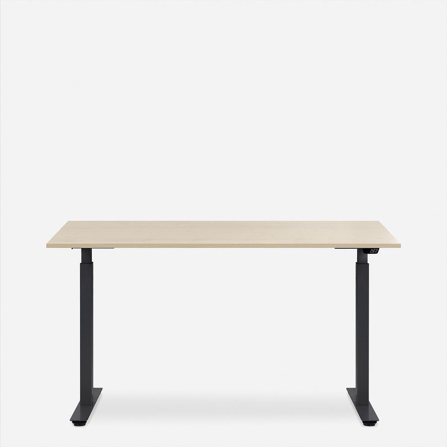 WRK21 Schreibtisch Smart 120 x 80 cm, Höhenverstellbar, Mandal Ahorn / Schwarz