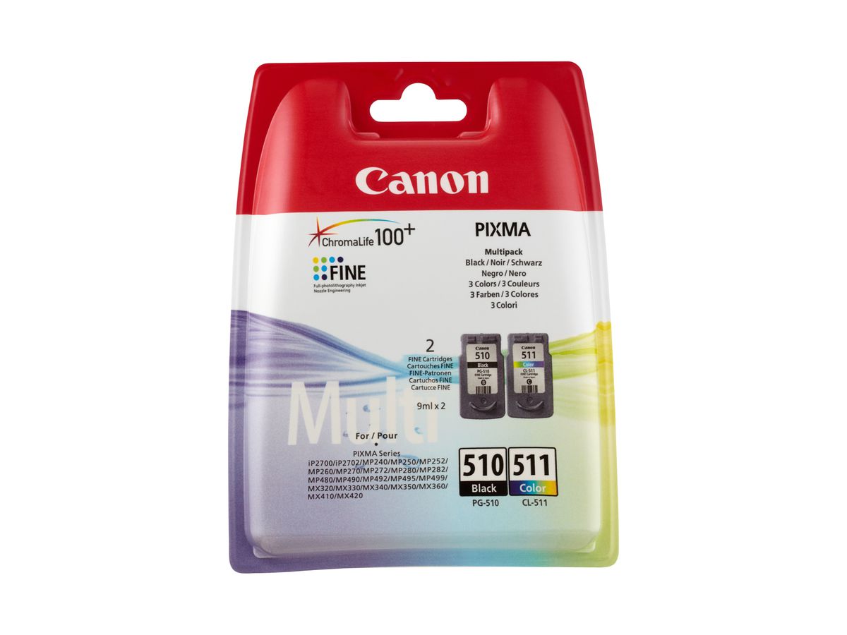 Canon Multipack de cartouches d'encre PG-510/CL-511 BK/C/M/Y