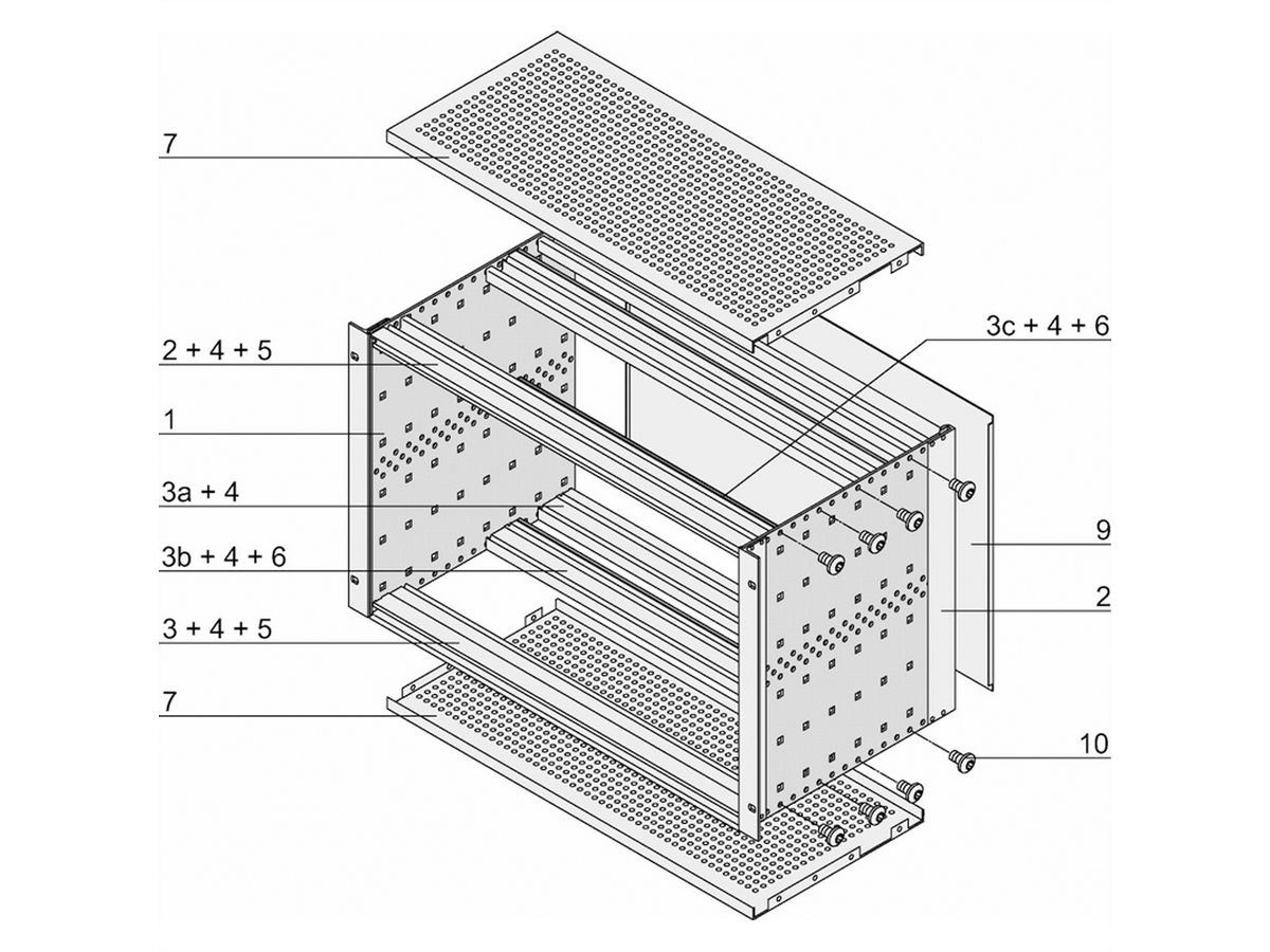 SCHROFF Bausatz, geschirmt, "heavy", für Backplanemontage - BGTR PRO H 6HE 84TE 355T KD