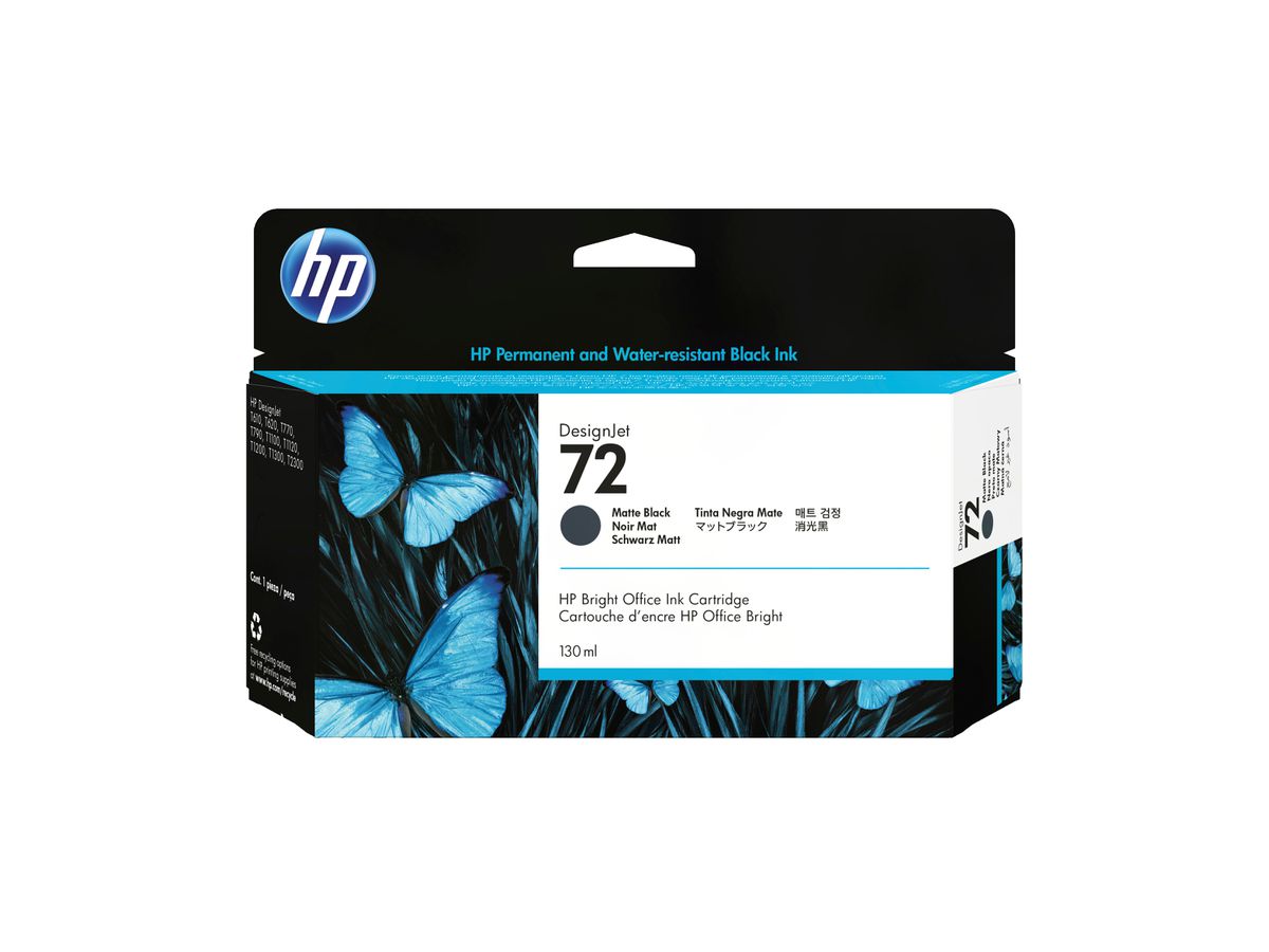 HP 72 cartouche d'encre DesignJet noir mat, 130 ml