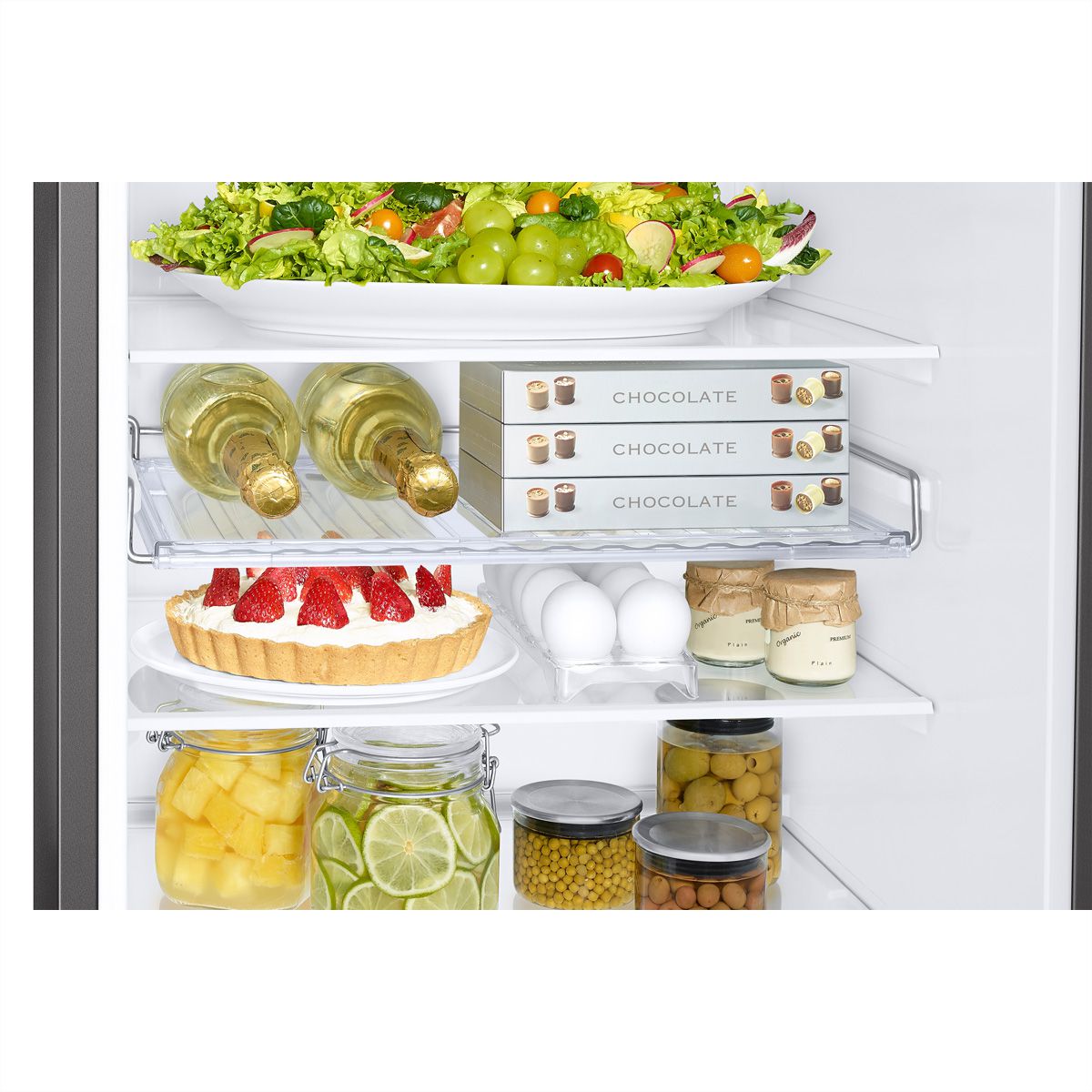 Samsung Kühl-Gefrierkombination RB7300 , 341l, D, WiFi, Silber mit Griffmulde
