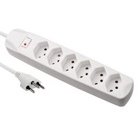BLANK Multiprise, 6 prises T13, avec interrupteur, blanc