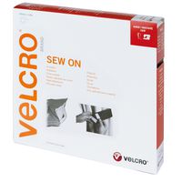 VELCRO® Crochets & velours 20mmx10m blanc, bande à coudre