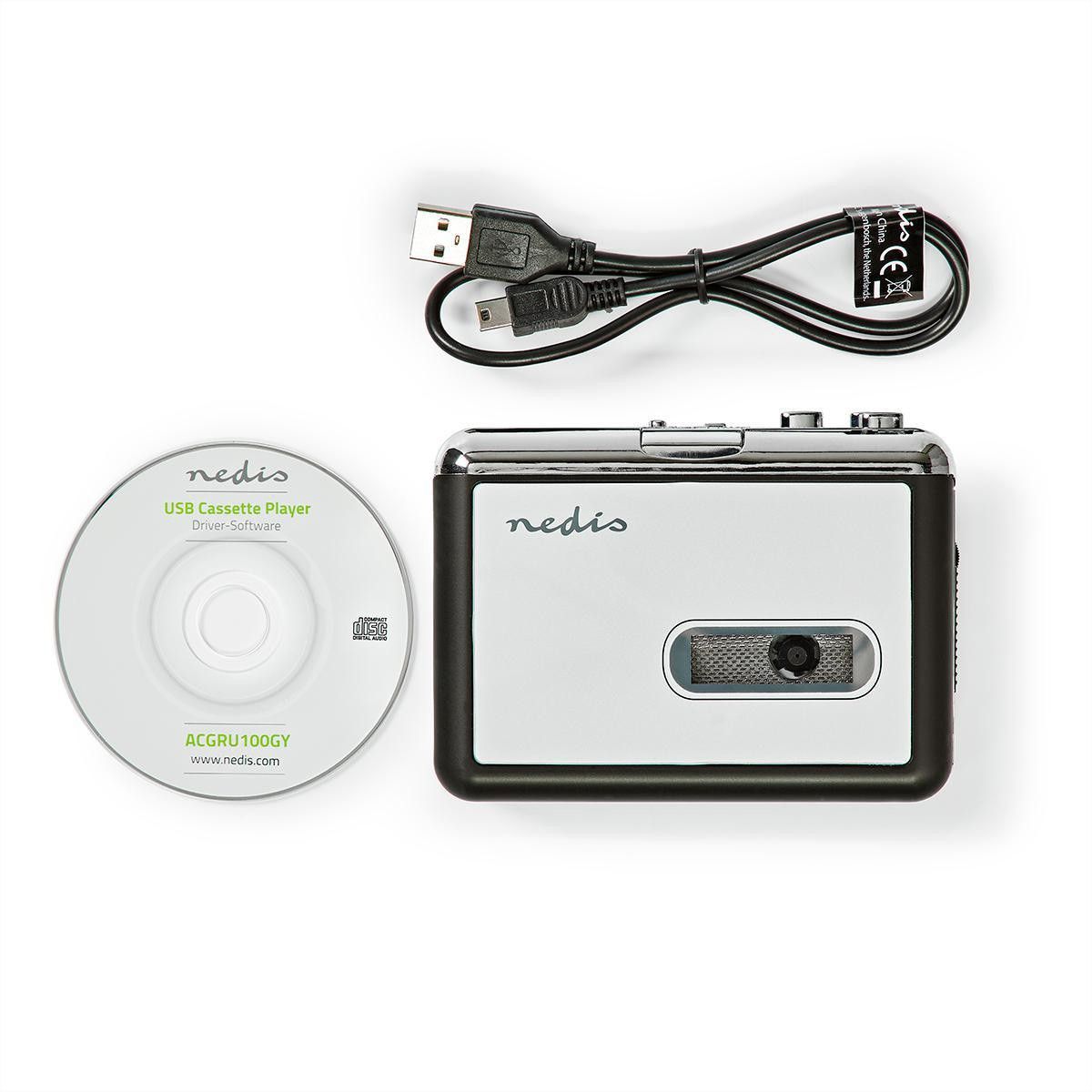 Nedis Cassetten Adapter 3.5 mm, Mini-USB