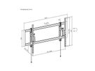 VALUE  Support mural TV, très résistant, télescopique, inclinable, fixe, <80 kg, <266,7cm (105"), 1000 x 600