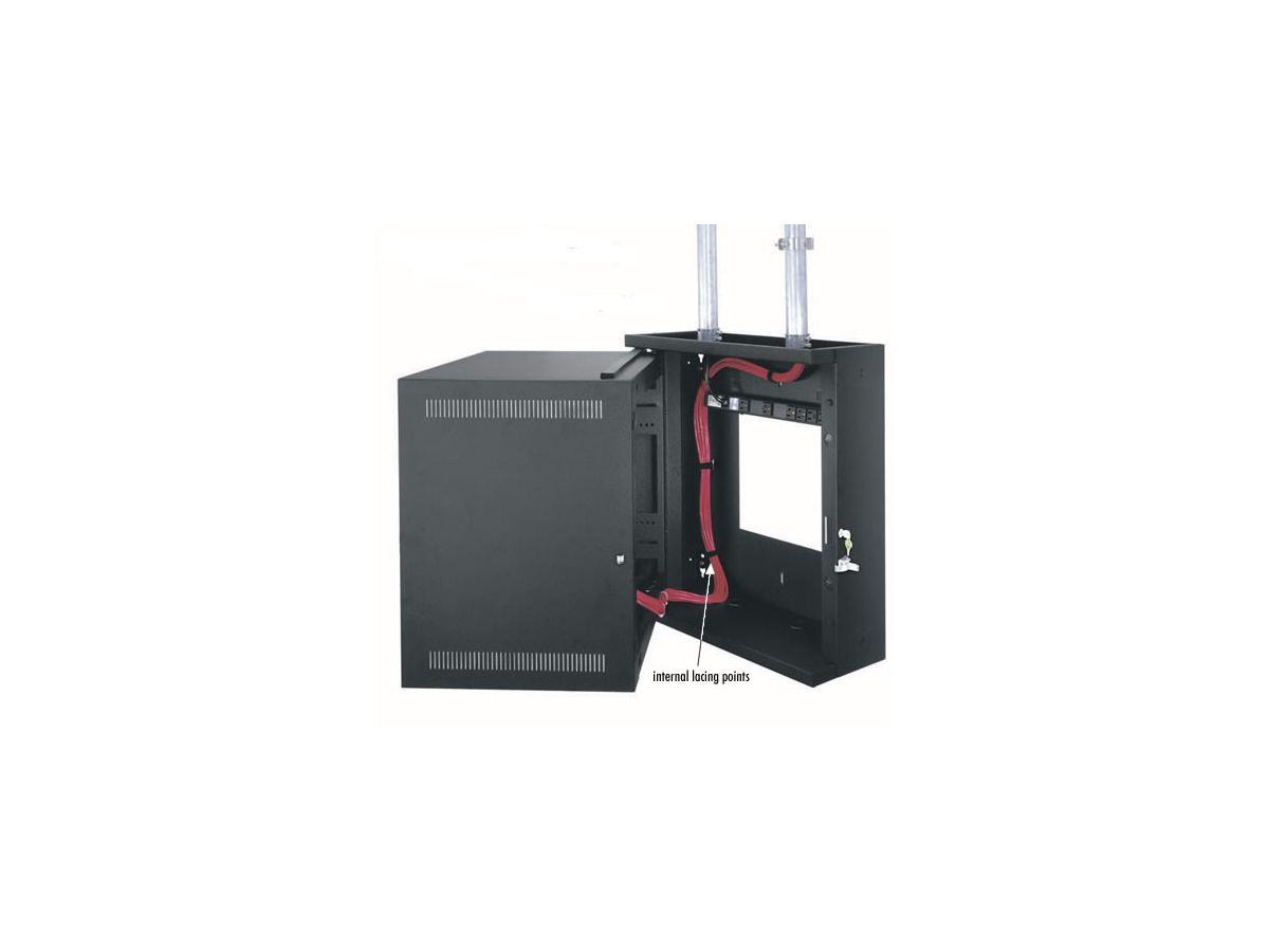 Middle Atlantic Products EWR Series Sectional Wall Mount Rack 17" 16U Rack monté sur le mur Noir
