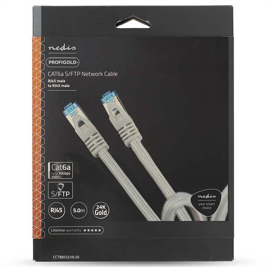Nedis Cordon réseau S/FTP Cat.6A, blanc, 10m