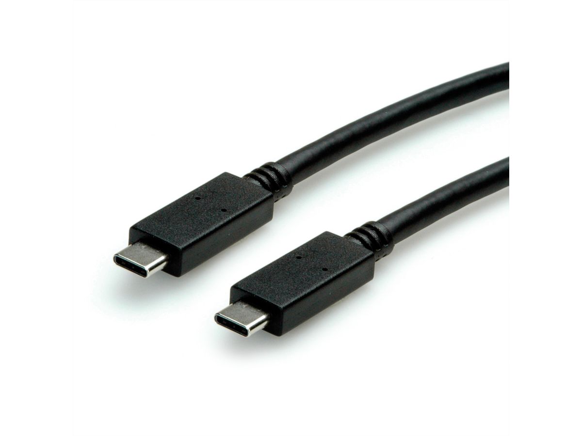 ROLINE GREEN USB 3.2 Gen 2 Kabel, C-C, ST/ST, 10Gbit/s, Emark, 100W, schwarz, 1 m