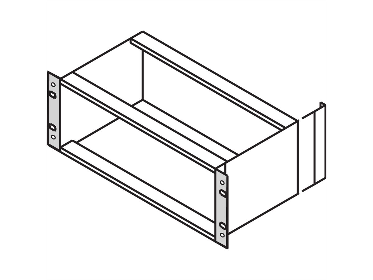 SCHROFF 19"-Winkel Typ F mit / ohne Grifflöcher für Textildichtung - 19"WINKEL 4HE M.GR. 2STK