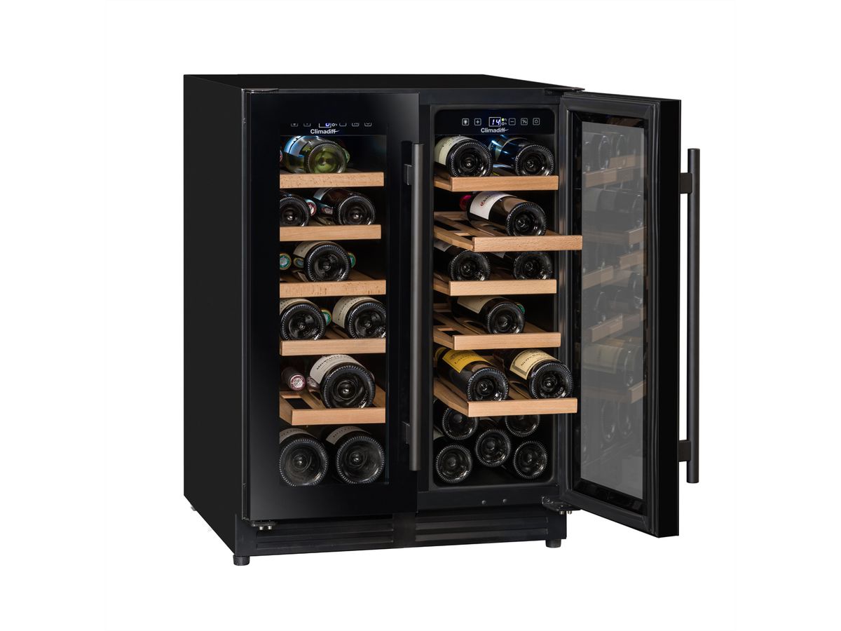 Climadiff Weinkühlschrank CBU40D1B, Freistehend, 2 Zonen, 40 Flaschen