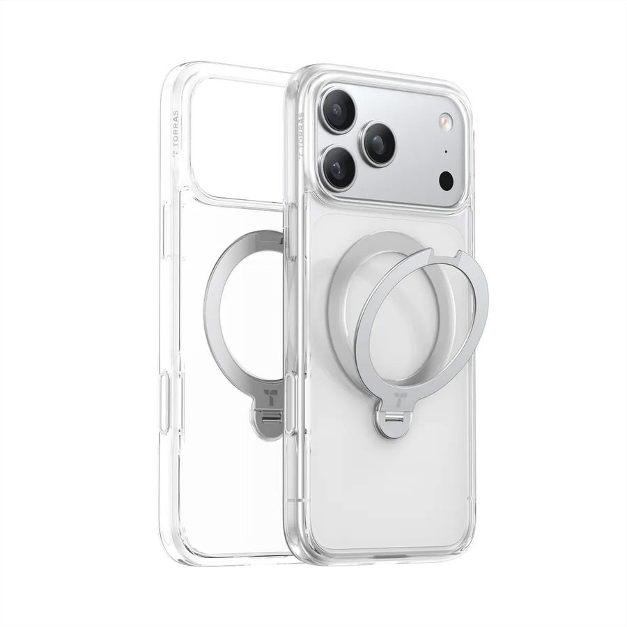 Torras Ostand 360° Case, iPhone 17 Pro, MagSafe, transparent