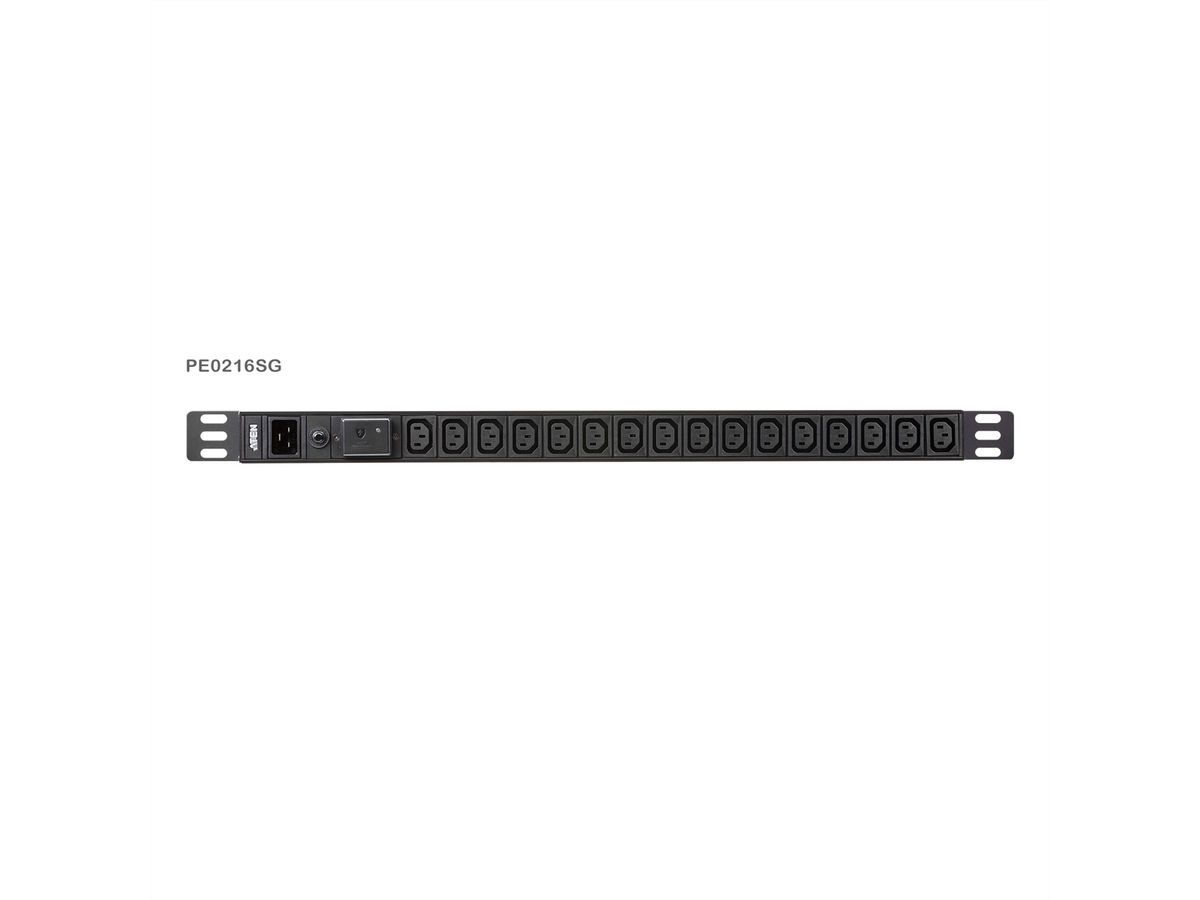 ATEN PE0216SG 0U 16A 16-Port Basic PDU mit Überspannungsschutz