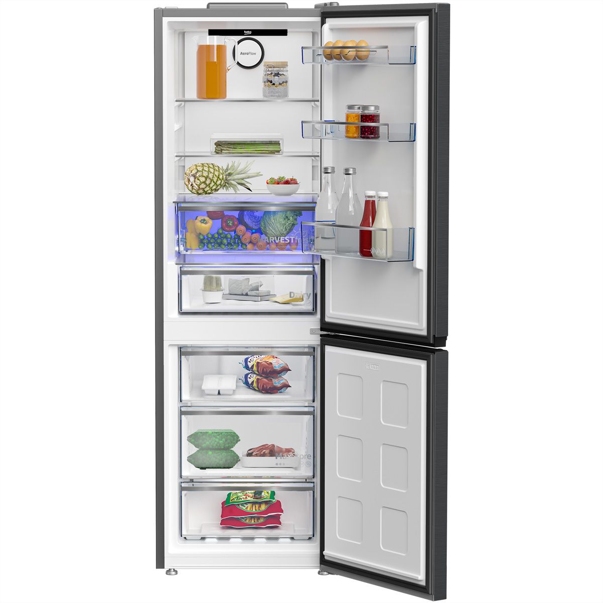 Beko Kühl-Gefrierkombination KG530, 316l, C, Dark Inox