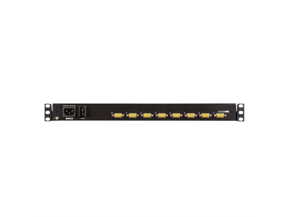 ATEN CL3108NX Commutateur KVM, 18,5" TFT, VGA, PS/2-USB, 8 ports, IT-Layout