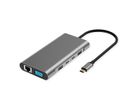 VALUE Station d'accueil USB type C, 2x 4k HDMI, DP, VGA, Gigabit Ethernet, 2x USB-C, 2x USB-A, PD
