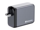 Verbatim GaN 4 Port Charger 200W, 3x USB-C, 1x USB-A, EU+UK Adapter