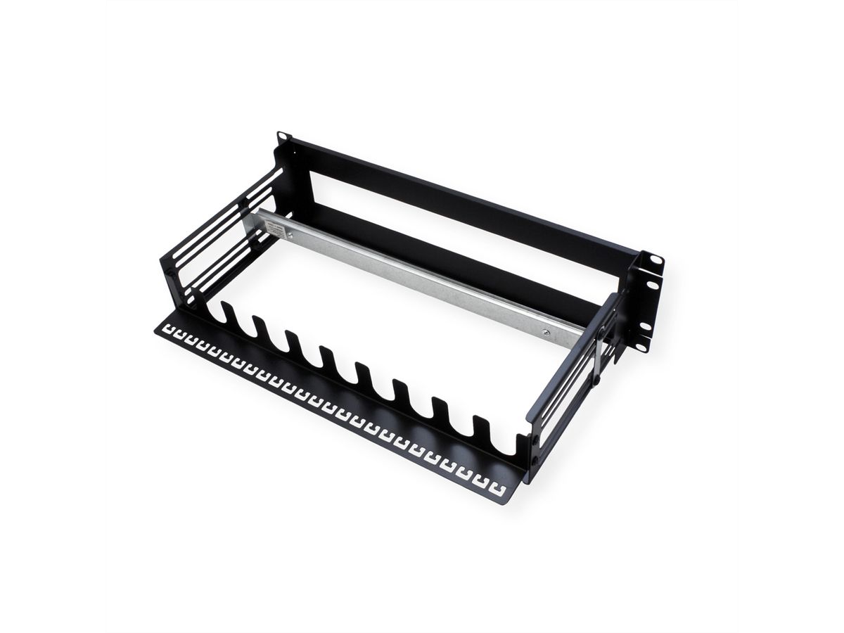VALUE 19-Zoll-Tragrahmen für Hutschienengeräte, 3HE, schwarz
