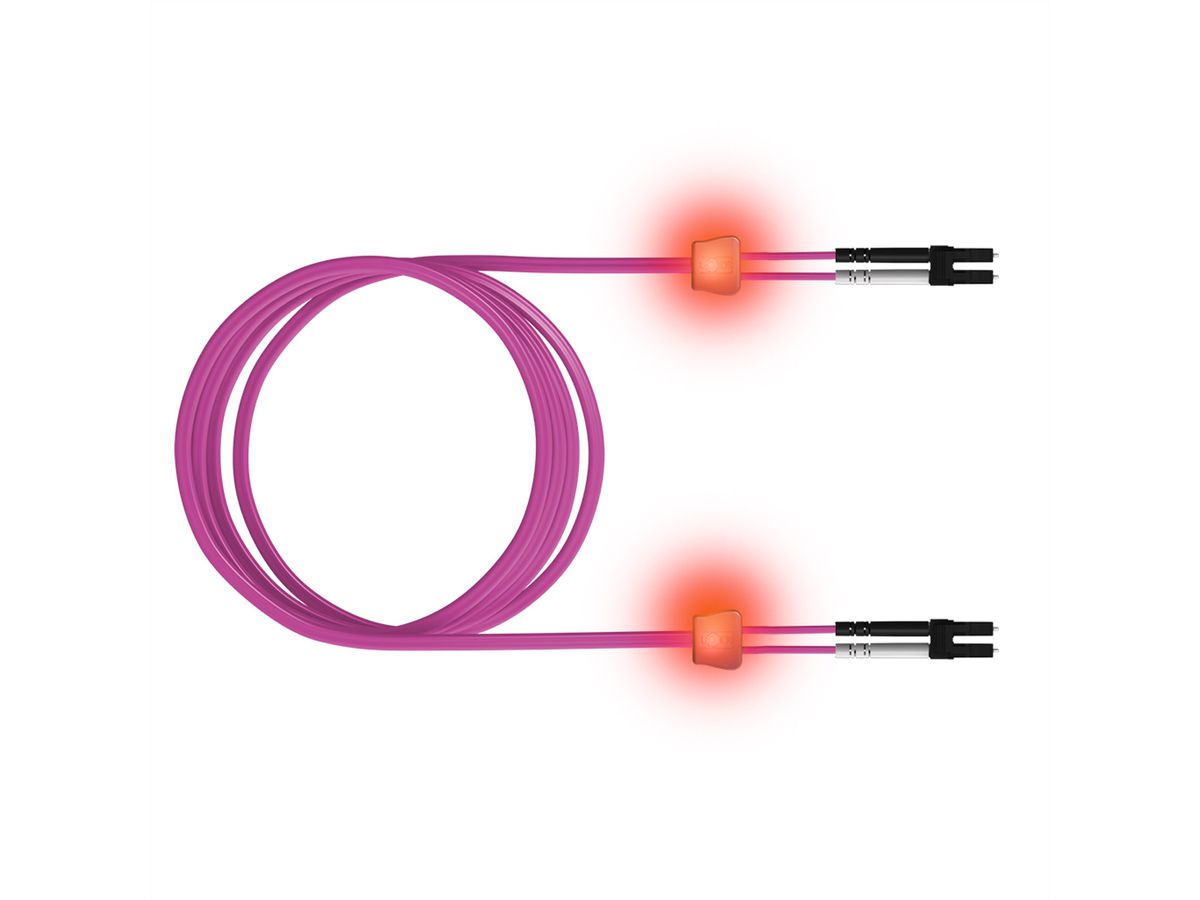 saCon Câble FO duplex 50/125µm OM4, LC/LC, violet, 7,5 m