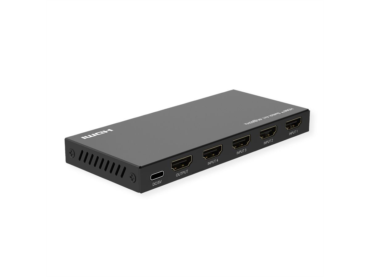 ROLINE 4K HDMI Switch, 4-fach, mit Fernbedienung