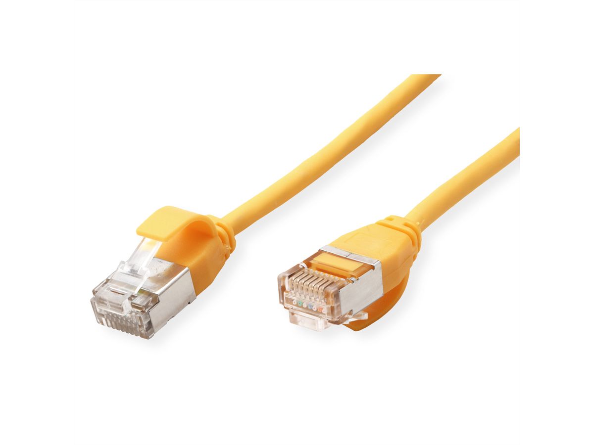 ROLINE Cordon DataCenter U/FTP Cat.6A (Classe EA), LSOH, slim, jaune, 5 m