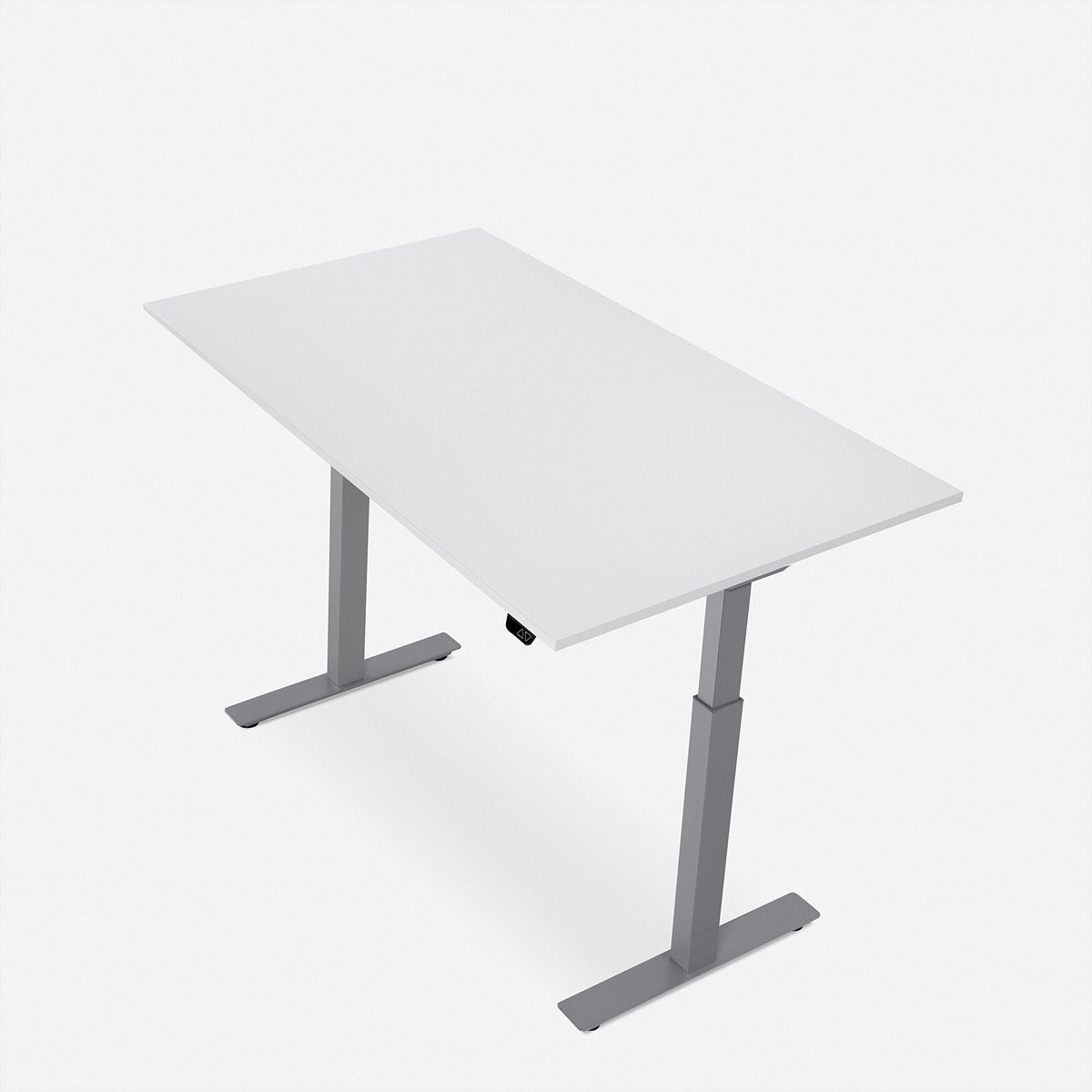 WRK21 Bureau Smart 100 x 60 cm, Hauteur réglable, Blanc uni / Gris