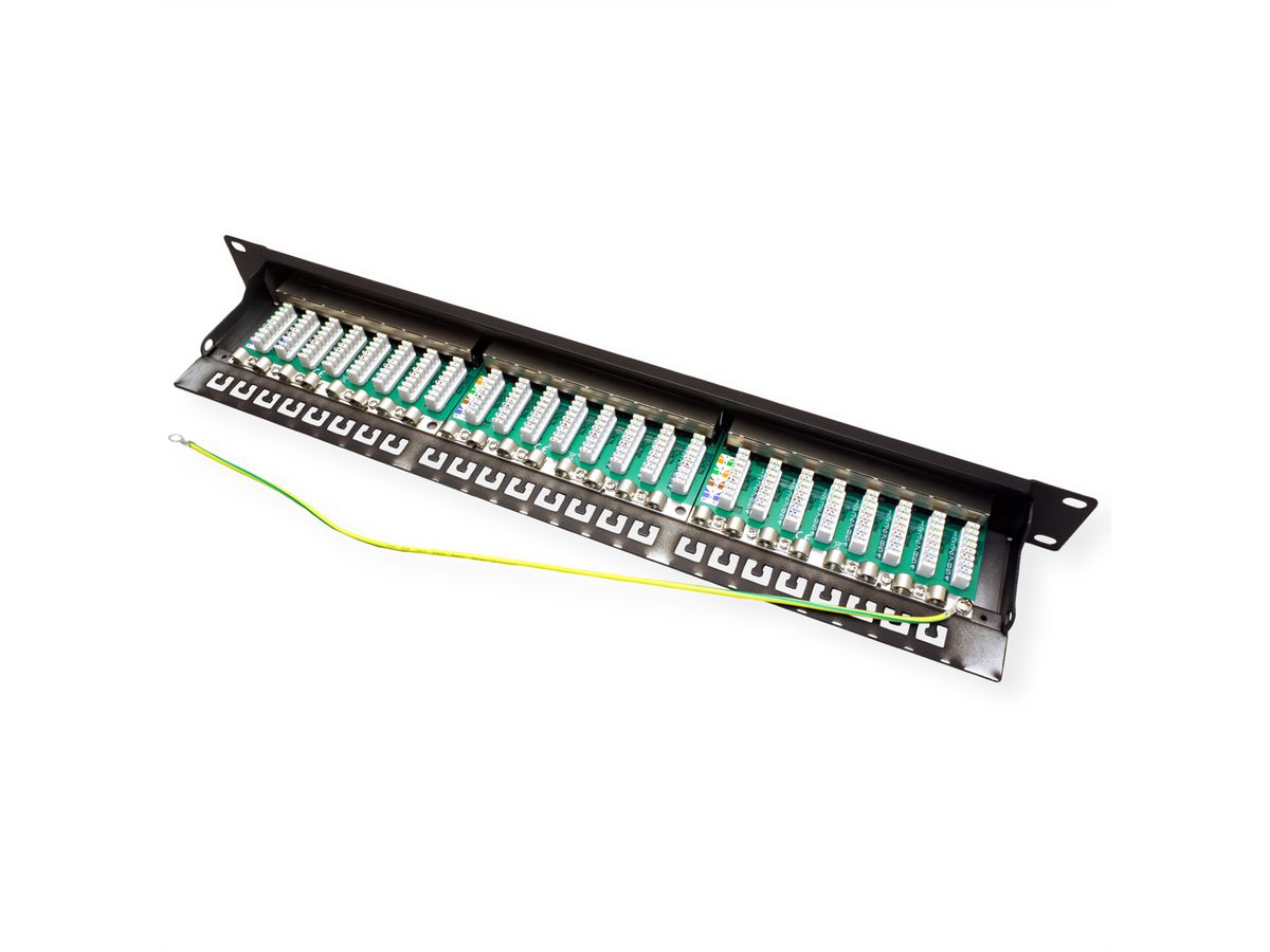 VALUE Kat.6A (Class EA) 19"-Patchpanel, 24 P, geschirmt, schwarz