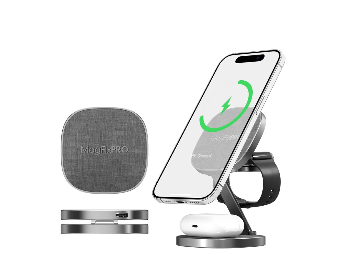Xlayer Ladestation MagFix Pro 3 in 1 15W Space Grey