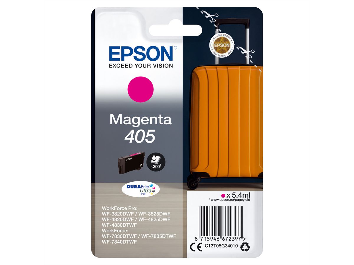 EPSONC13T05G34010, 405, Tintenpatrone, magenta für EPSON WorkForce WF-3820, WF-4820, WF-7830