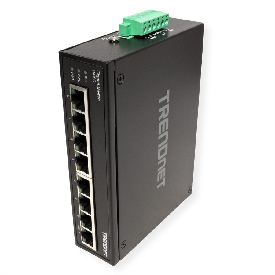 TRENDnet TI-G80 8-Port Gehärteter Industrieller Gigabit DIN-Rail Switch