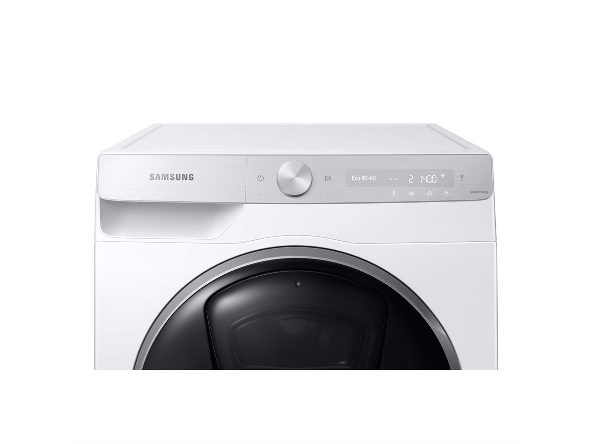 Samsung lave-linge WW9800, 9kg, Tint Door (Silver Deco), blanc