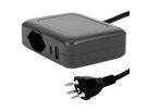 Steffen station de charge IQ simple, 1xT13 + 1xUSB-A 36W + 1xUSB-C PD 45W, noir, 1.5m
