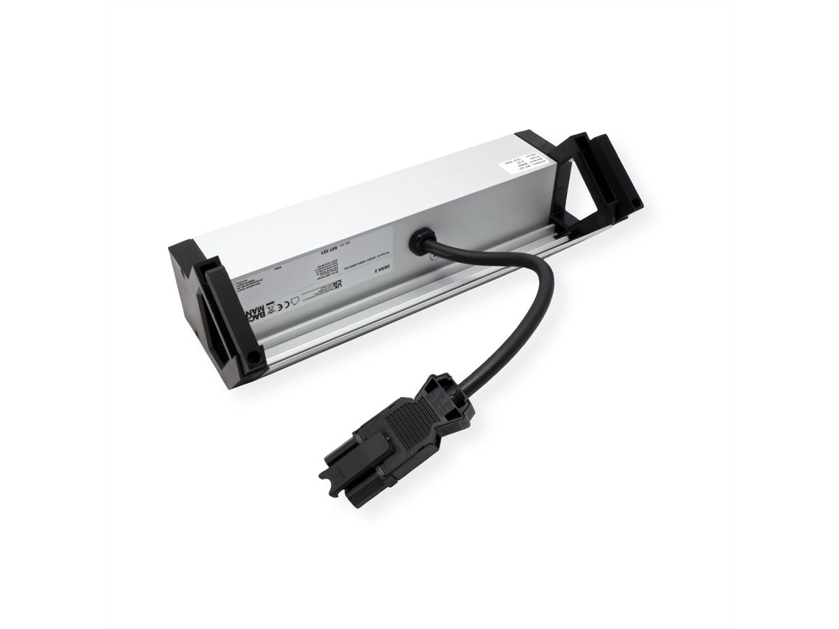 BACHMANN DESK2 ALU BLACK 2xUTE 1xUSBC 60W 0,2m GST18