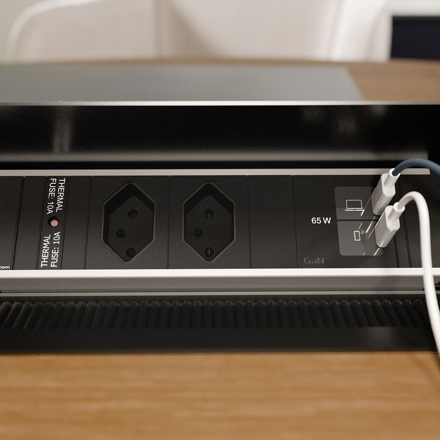 BACHMANN CONI S 2xCH 0° 1xUSB C/C 65W, L=0,2m
