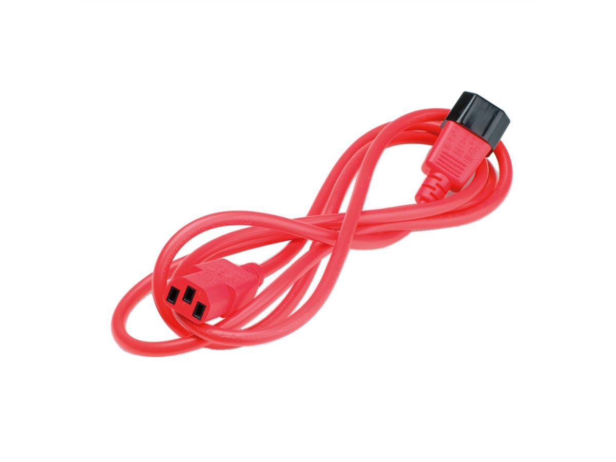 ROLINE Câble d'alimentation, IEC 320 C14 - C13, rouge, 0,8 m