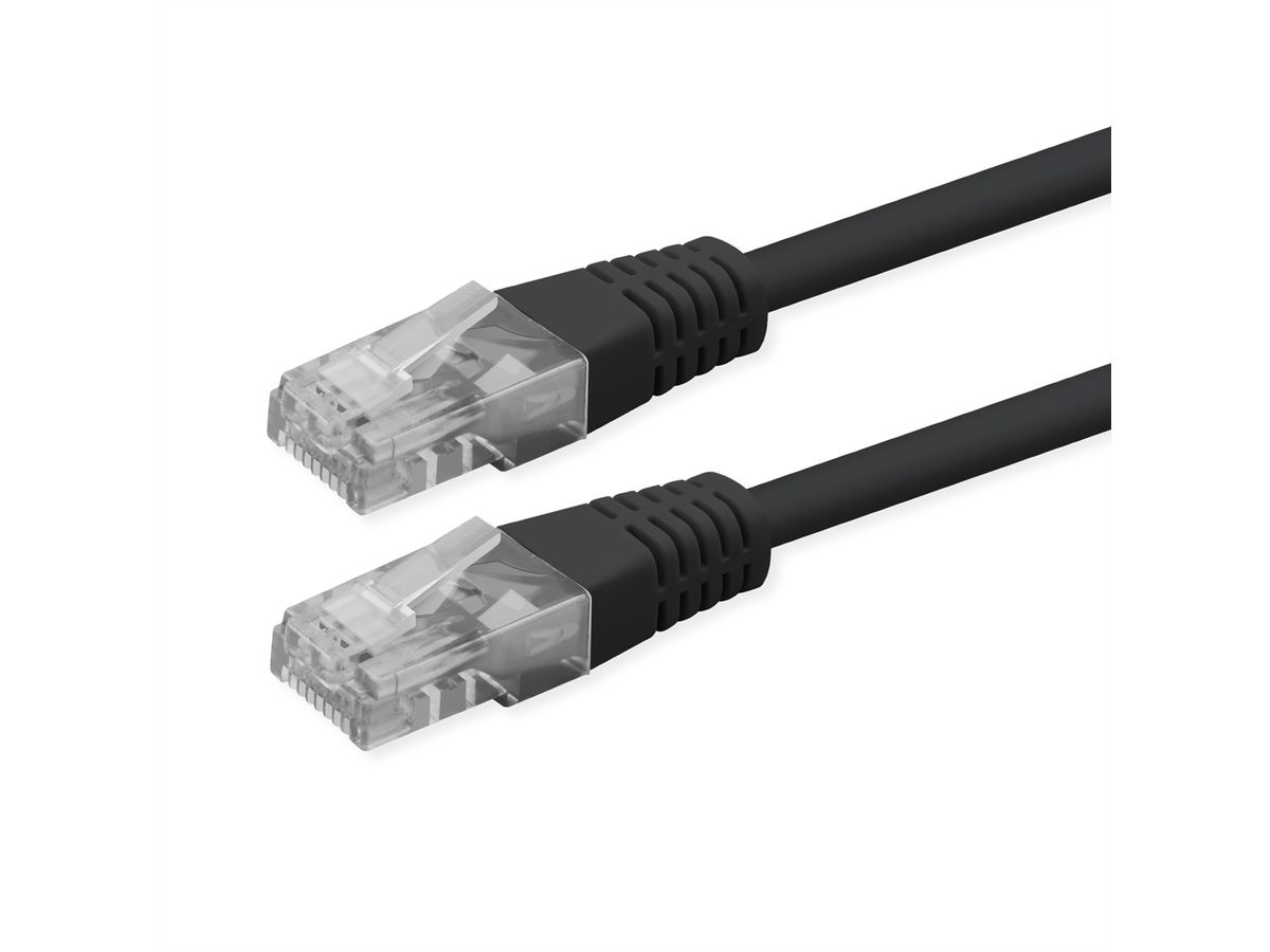 ROLINE Cordon Cat.6 (Classe E), UTP, PoE, noir, 5 m