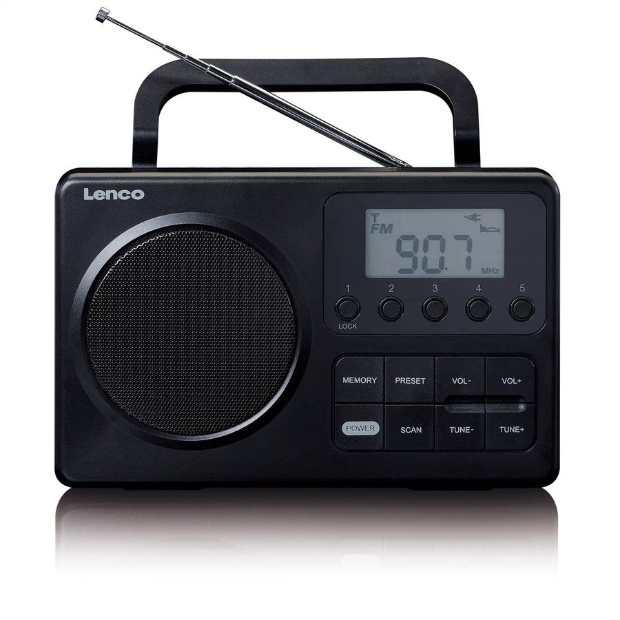 Radio FM compacte Lenco MPR-035BK, FM, 20 présélections, LCD