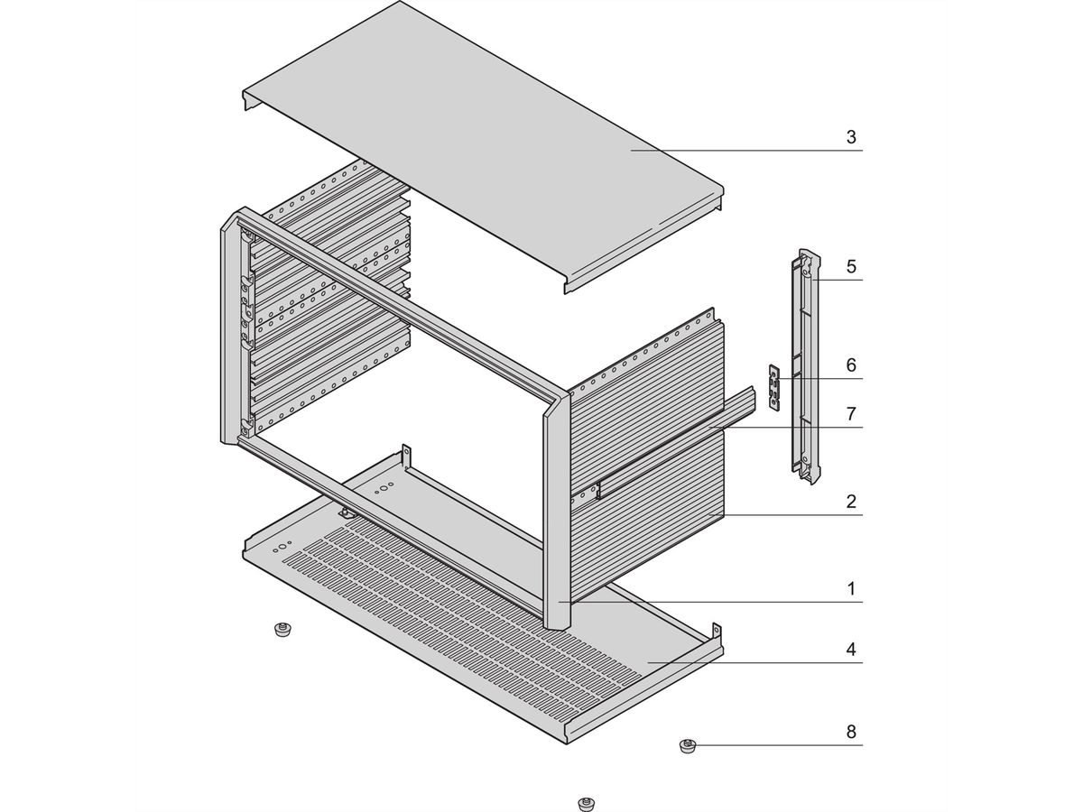 SCHROFF Gehäuse 4 und 6 HE, ungeschirmt - PROPAC PRO GEH.6HE 84TE 326T