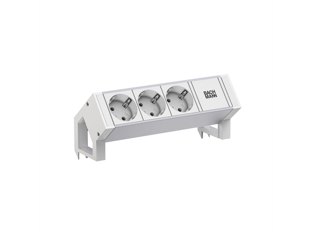 BACHMANN DESK2 ALU WHITE 3xCEE7/3 0,2m GST18 RAL9010