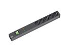 BACHMANN Multiprise 19" 5x avec GVS avec interrupteur, noir