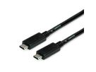 ROLINE Câble USB 3.2 Gen 2, avec PD, C-C, M/M, 4K UHD-1, 10Gbit/s, Emark, 100W, noir, 2 m