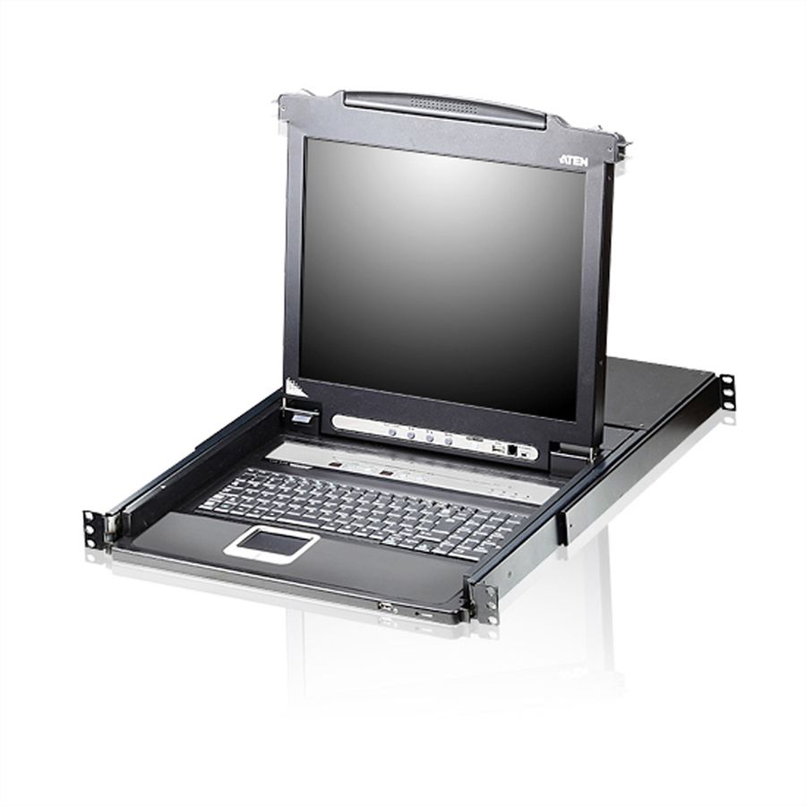 ATEN CL5716N Commutateur KVM VGA LCD à un seul rail PS/2-USB 16 ports, FR-Layout
