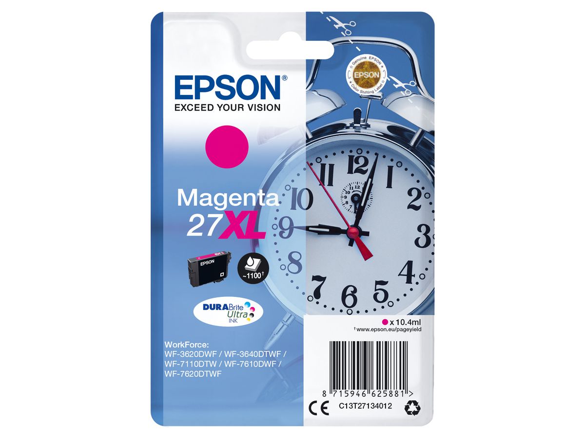 Epson Singlepack Magenta 27XL DURABrite Ultra Ink