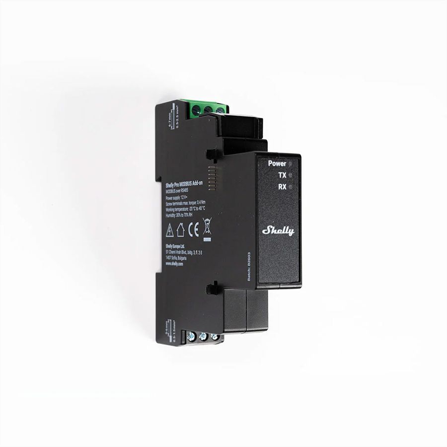 Shelly module Modbus RS485,  noir