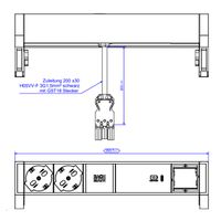 BACHMANN DESK2 2xP40 1xUSB C 60W 1xCM, ITALIE